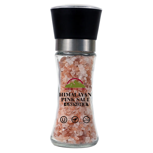 Pink Salt Coarse Grain Medium Glass Grinder - 6.35 oz | HIMALAYAN CHEF